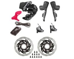 SRAM RED ETap AXS HRD Groupset (1 X 12 Speed) (Flat Mount/2 Piece) (Wireless) (Hydraulic) (6-Bolt Rotors)