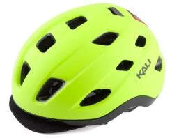 Kali Traffic Helmet W/ Integrated Light (Matte Fluorescent Yellow) (S/M)