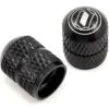 Deity Crown Schrader Valve Caps (Black) (Pair)