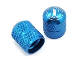 Deity Crown Schrader Valve Caps (Blue) (Pair)