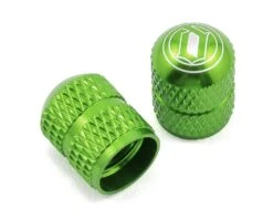 Deity Crown Schrader Valve Caps (Green) (Pair)
