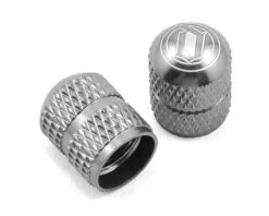 Deity Crown Schrader Valve Caps (Platinum) (Pair)
