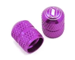 Deity Crown Schrader Valve Caps (Purple) (Pair)