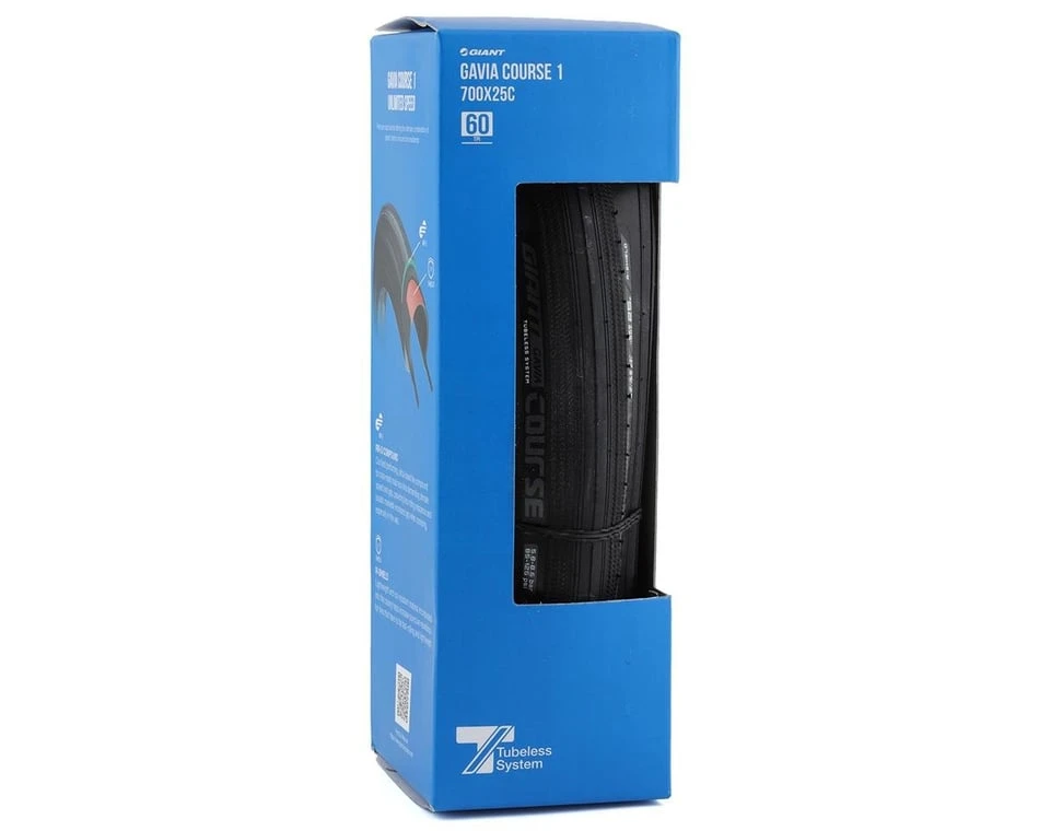 Giant Gavia Course 1 Tubeless Road Tire (Black) (700c / 622 ISO) (25mm) (Folding) (RR-S) 2 Giant Gavia Course 1 Tubeless Road Tire (Black) (700c / 622 ISO) (25mm) (Folding) (RR-S) - Image 2