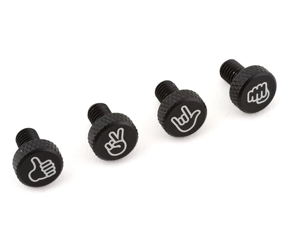 Portland Design Works Zit Bitz Decorative Frame Bolts (Black) (Hands) (4-Pack) 1 Portland Design Works Zit Bitz Decorative Frame Bolts (Black) (Hands) (4-Pack)