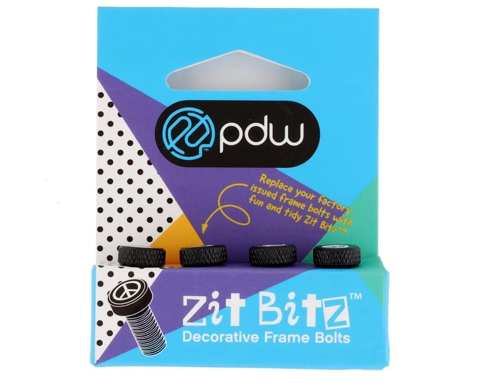 Portland Design Works Zit Bitz Decorative Frame Bolts (Black) (Creatur) (4-Pack) 2 Portland Design Works Zit Bitz Decorative Frame Bolts (Black) (Creatur) (4-Pack) - Image 2