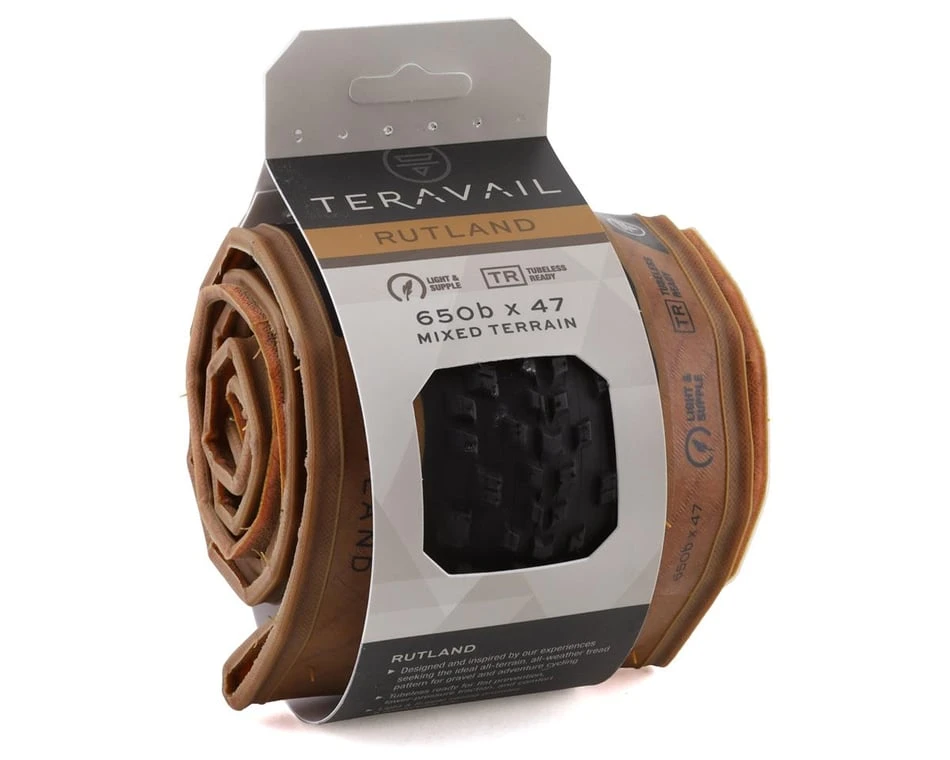 Teravail Rutland Tubeless Gravel Tire (Tan Wall) (650b / 584 ISO) (47mm) (Folding) (Light & Supple) 3 Teravail Rutland Tubeless Gravel Tire (Tan Wall) (650b / 584 ISO) (47mm) (Folding) (Light & Supple) - Image 3