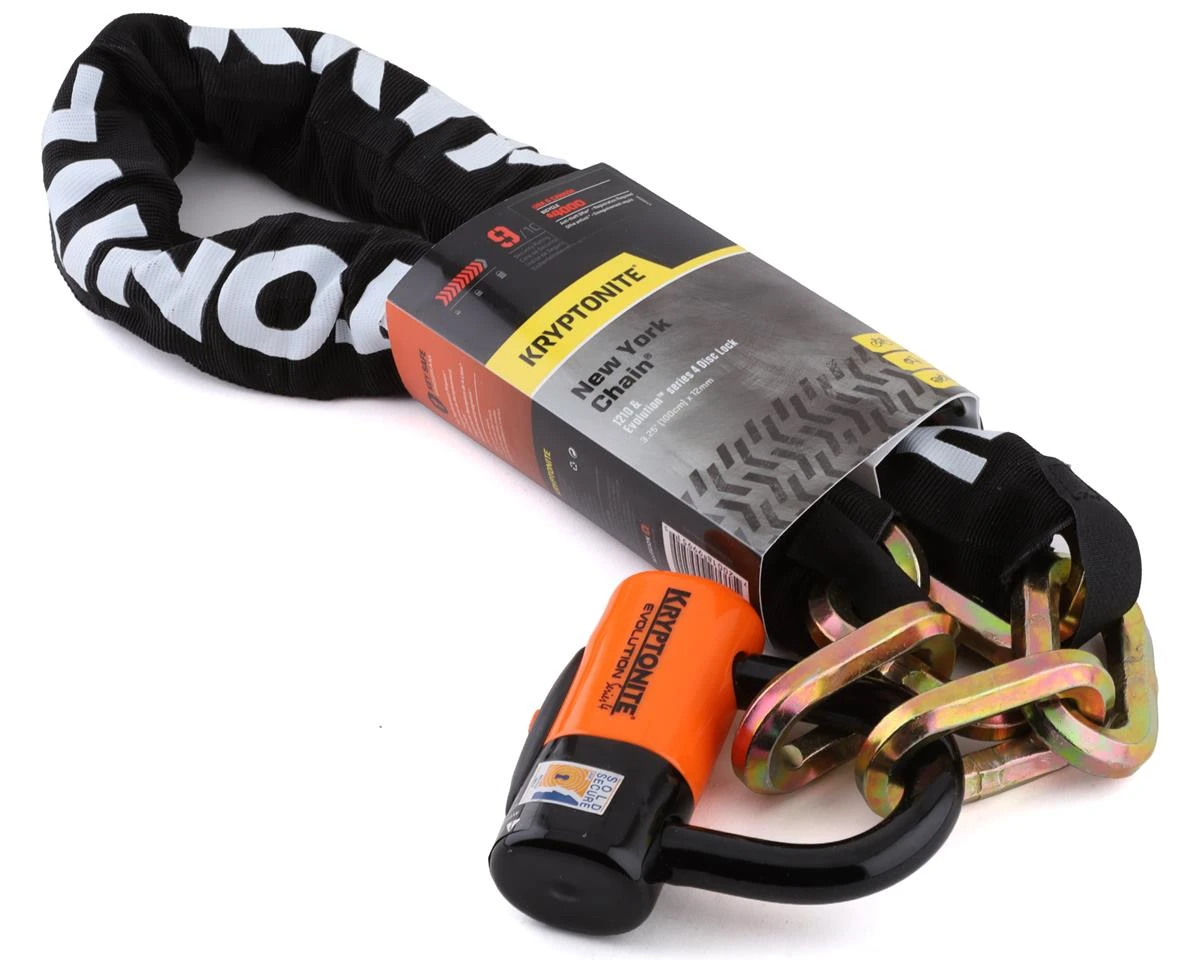 Kryptonite New York Chain 1210 & Evolution Disc Lock (100cm/3.25') 1 Kryptonite New York Chain 1210 & Evolution Disc Lock (100cm/3.25')