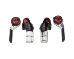 Microshift Road Bar End Shifters (Silver/Red) (Pair) (2/3 X 10 Speed) (Shimano Compatible)