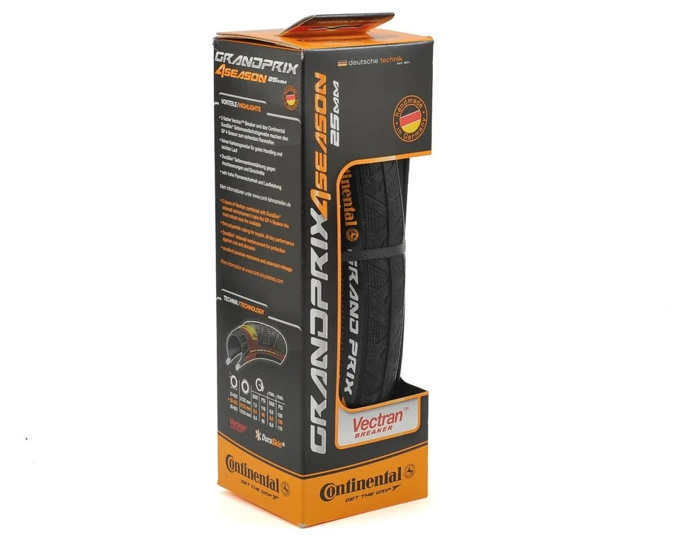 Continental Grand Prix 4-Season Tire (Black) (700c / 622 ISO) (25mm) (Folding) (Vectran Breaker/Duraskin) 4 Continental Grand Prix 4-Season Tire (Black) (700c / 622 ISO) (25mm) (Folding) (Vectran Breaker/Duraskin) - Image 4