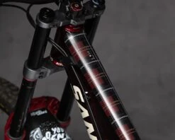 Dyedbro MTB Frame Protector (Red Tartan) (Matte) -Two Wheel Haven dbf11301 2