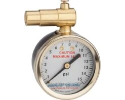 Meiser Presta-Valve Dial Gauge W/ Pressure Relief (15psi)