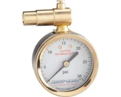 Meiser Presta-Valve Dial Gauge W/ Pressure Relief (30psi)