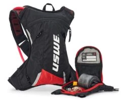 USWE MTB Hydro 3 Hydration Pack W/ Elite Bladder (Black/Red) (2L Bladder) -Two Wheel Haven v 2033130 2
