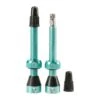 Tubolight Tubeless Valves (Turquoise) (Presta) (Insert Compatible) (50mm)