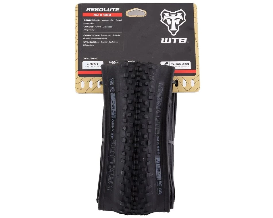 WTB Resolute Tubeless Gravel Tire (Black) (650b / 584 ISO) (42mm) (Folding) (Dual DNA/Light Fast Rolling) (SG2) 2 WTB Resolute Tubeless Gravel Tire (Black) (650b / 584 ISO) (42mm) (Folding) (Dual DNA/Light Fast Rolling) (SG2) - Image 2