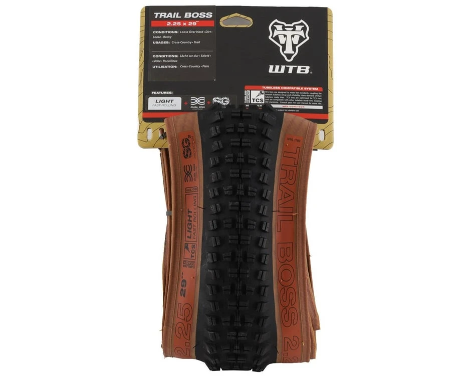 WTB Trail Boss Tubeless Mountain Tire (Tan) (29" / 622 ISO) (2.25") (Light/Fast Rolling) (Folding) (Dual DNA/SG2) 4 WTB Trail Boss Tubeless Mountain Tire (Tan) (29" / 622 ISO) (2.25") (Light/Fast Rolling) (Folding) (Dual DNA/SG2) - Image 4