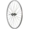 Quality Wheels Single Wall Coaster Brake Rear Wheel (Silver) (3-Prong Cog) (3/8" X 124mm) (26" / 559 ISO)