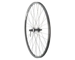 Quality Wheels Value Double Wall Series Rim/Disc Front Wheel (Black) (QR X 100mm) (26" / 559 ISO) (Centerlock/Rim Brake) (Tubeless)